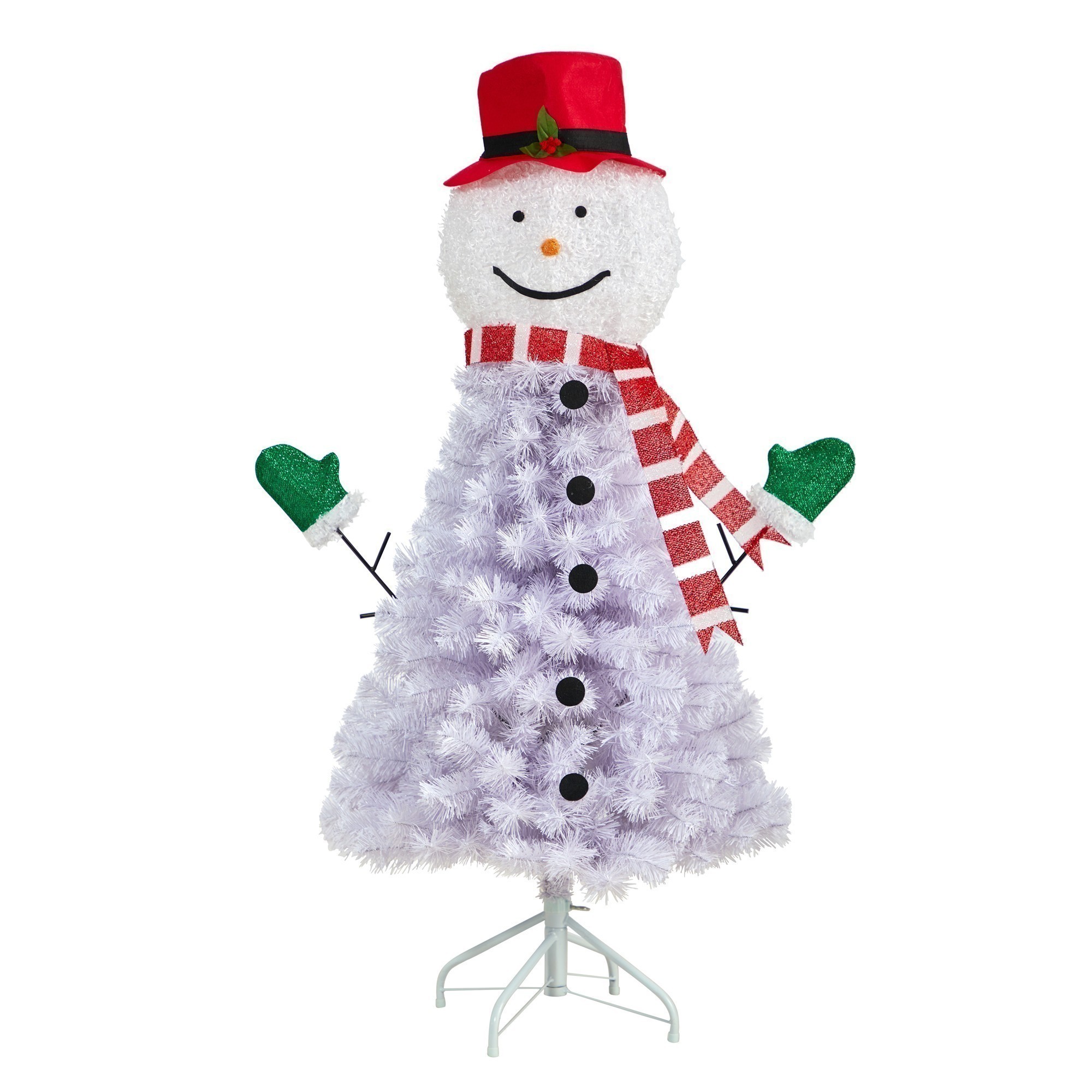 Earthflora > Silk Trees > 4' Snowman Artificial Christmas Tree with 234 ...